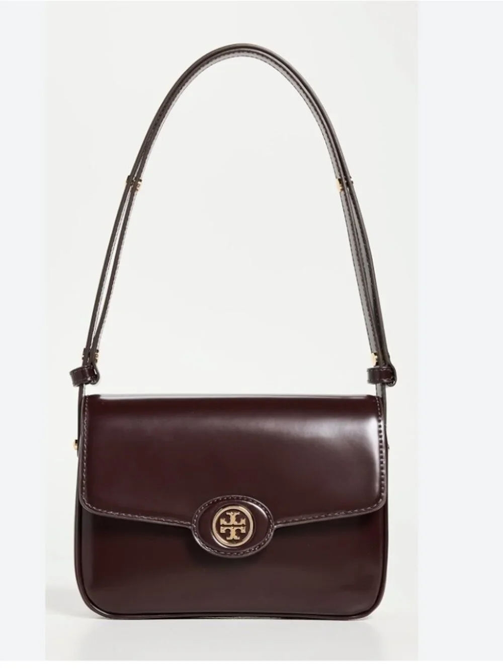 TORY BURCH Robinson Spazzolato Shoulder Bag, Tempranillo